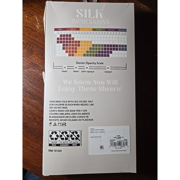 Silk Impressions Sheer Ultra Fine Hose 2 Pair Size XXXL Cocoa 15 Denier - Picture 2 of 2